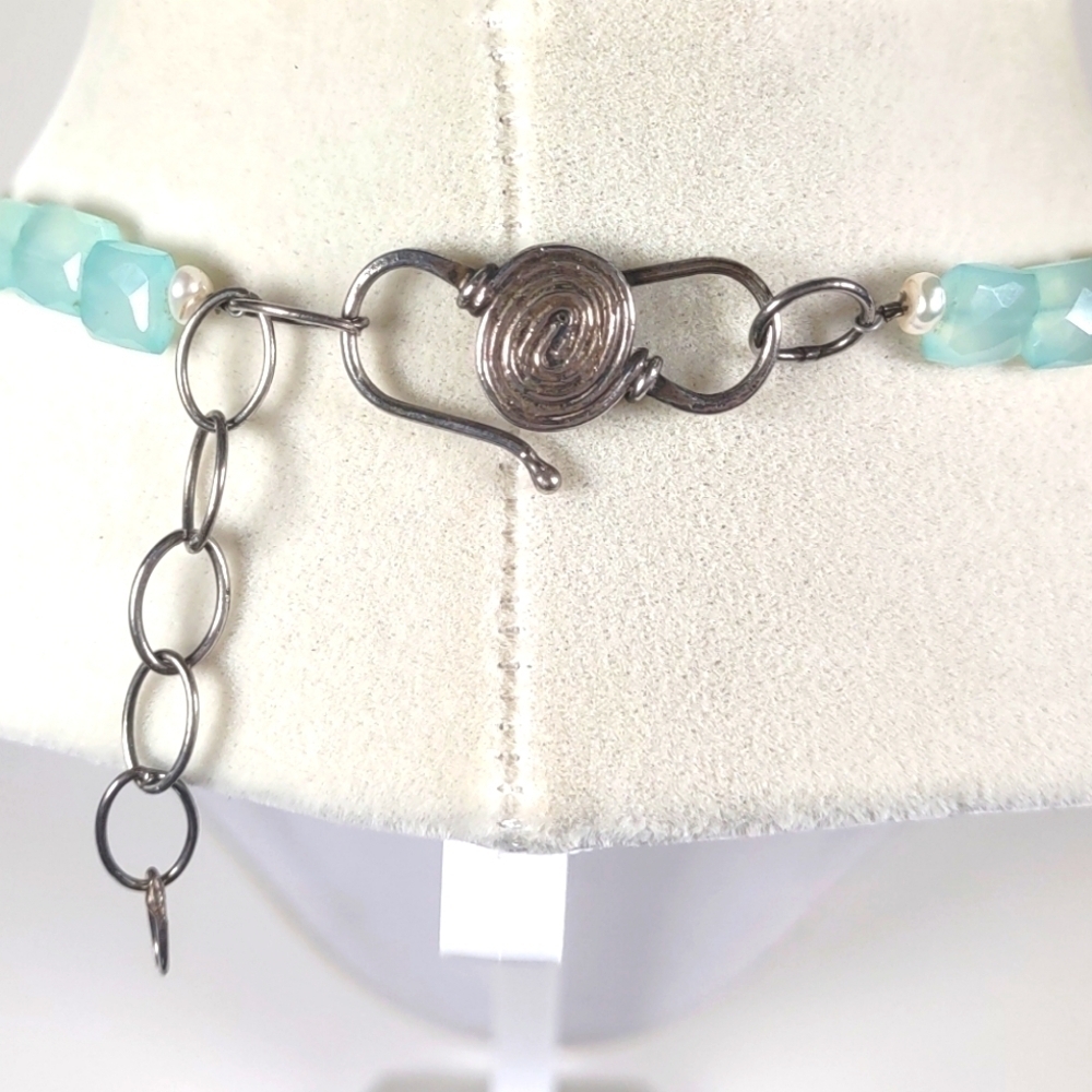 Vintage Amethyst and Facetted Fluorite Choker 15" - Picture 5 of 7